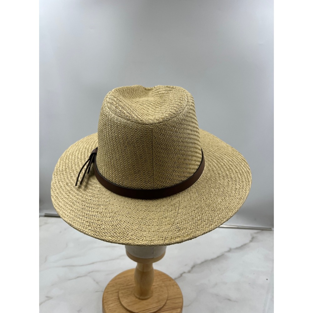 AWEAR2 Kenneth Cole Fedora Hat Men's Size L Tan Brown Straw Band - Picture 3 of 8